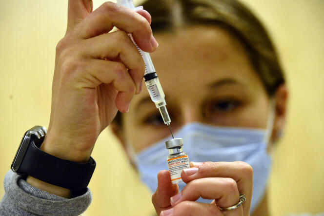Une dose de vaccin, prise en photo le 6 novembre 2021, à Brattleboro, aux Etats-Unis.