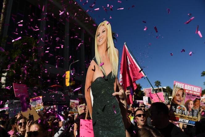 Britney Spears fans gathered in a Los Angeles court on November 12, 2021, to celebrate the court's decision to lift guardianship over the American singer.