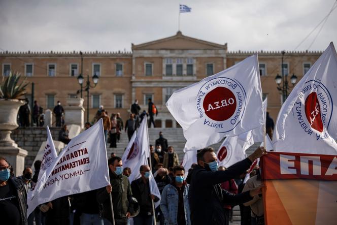 Manifestation de restaurateurs à Athènes, le 16 novembre 2021.
