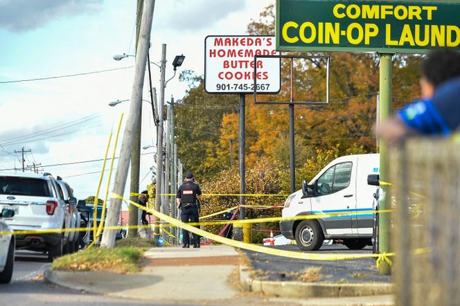 Police have secured the area around the cookie store where the shooting that killed American rapper Young Dolph took place on November 17, 2021.