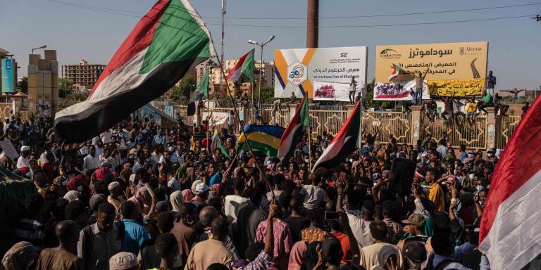 une manifestation dans le quartier de Berri  à Khartoum le 17 novmbre 2021