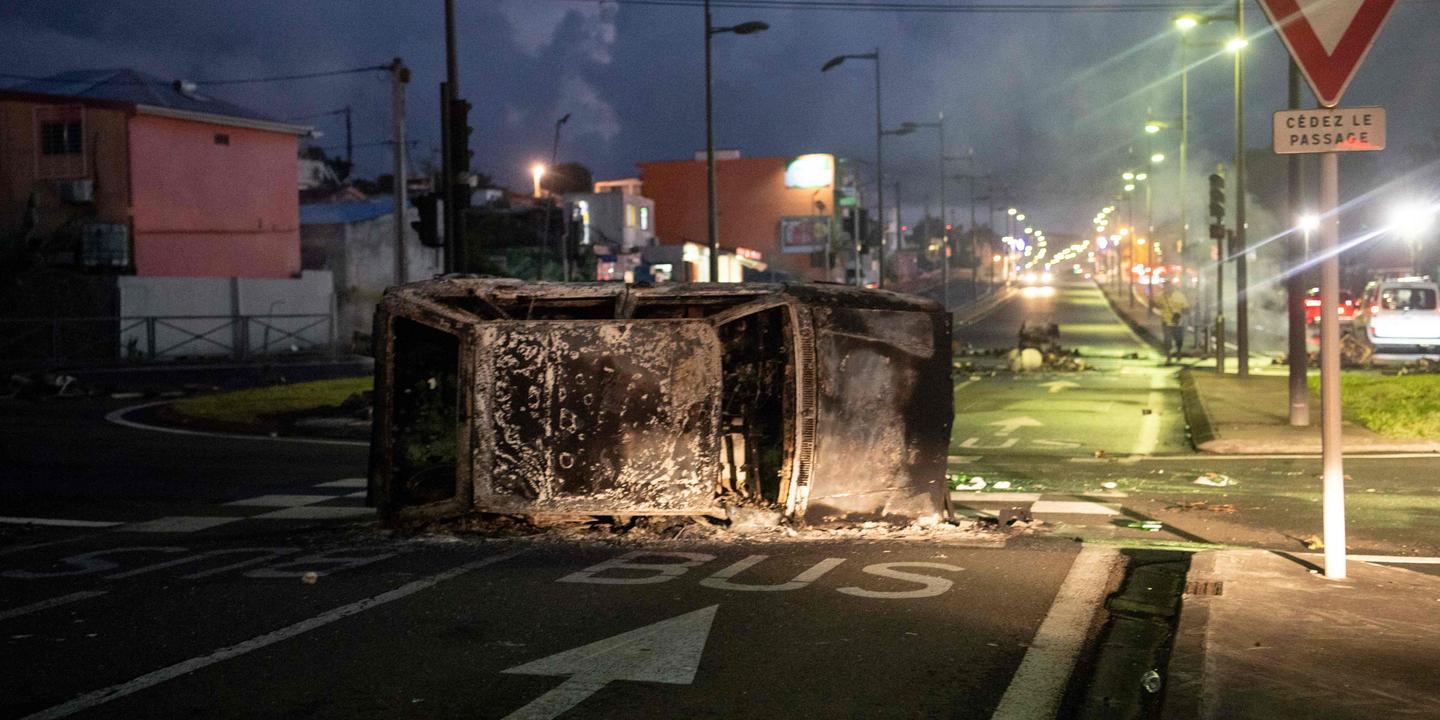 In Martinique, police and firefighters were targeted by gunfire