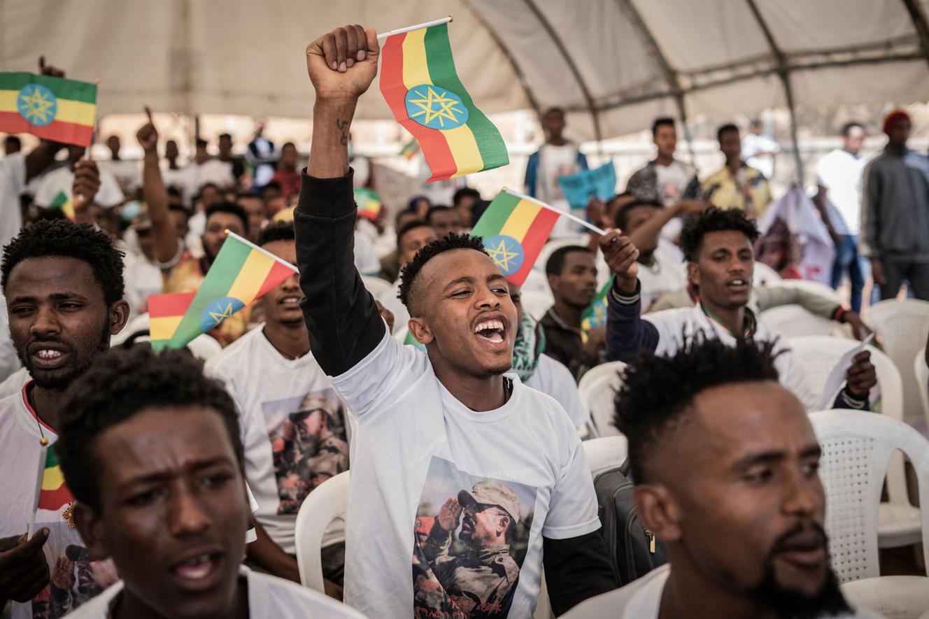Hundreds of new Ethiopian army recruits attended a ceremony in Addis Ababa on November 24, 2021.