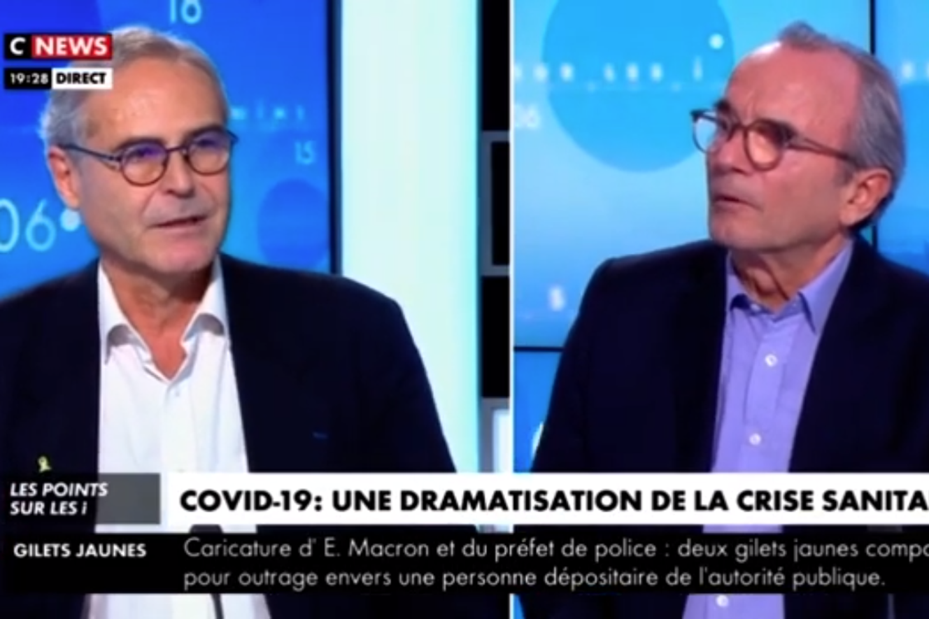 Christian Perronne (on the left), facing journalist Ivan Rioufol, on the CNews channel, benefited from a forum of about twenty minutes, Sunday, November 21.