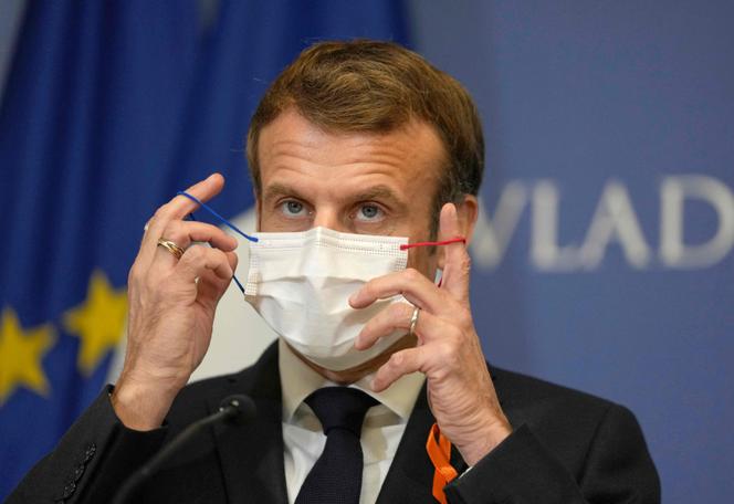 Emmanuel Macron, lors d’une conférence de presse avec le premier ministre croate, à Zagreb, le 25 novembre 2021.