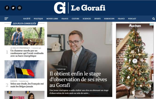La page d’accueil du site Le Gorafi.