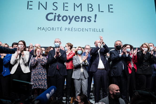 Le meeting de la « Maison Commune » de la majorité présidentielle, à la salle de la Mutualité, à Paris, le 29 novembre 2021.