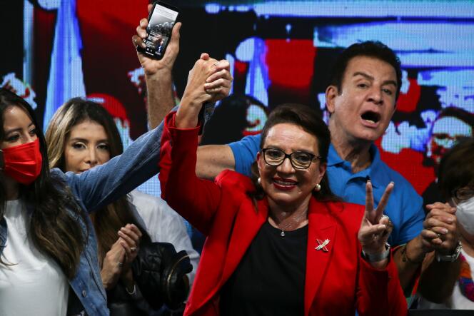 Xiomara Castro, candidate du Parti Liberté et refondation (Libre, gauche), le 28 novembre 2021, à Tegucigalpa.
