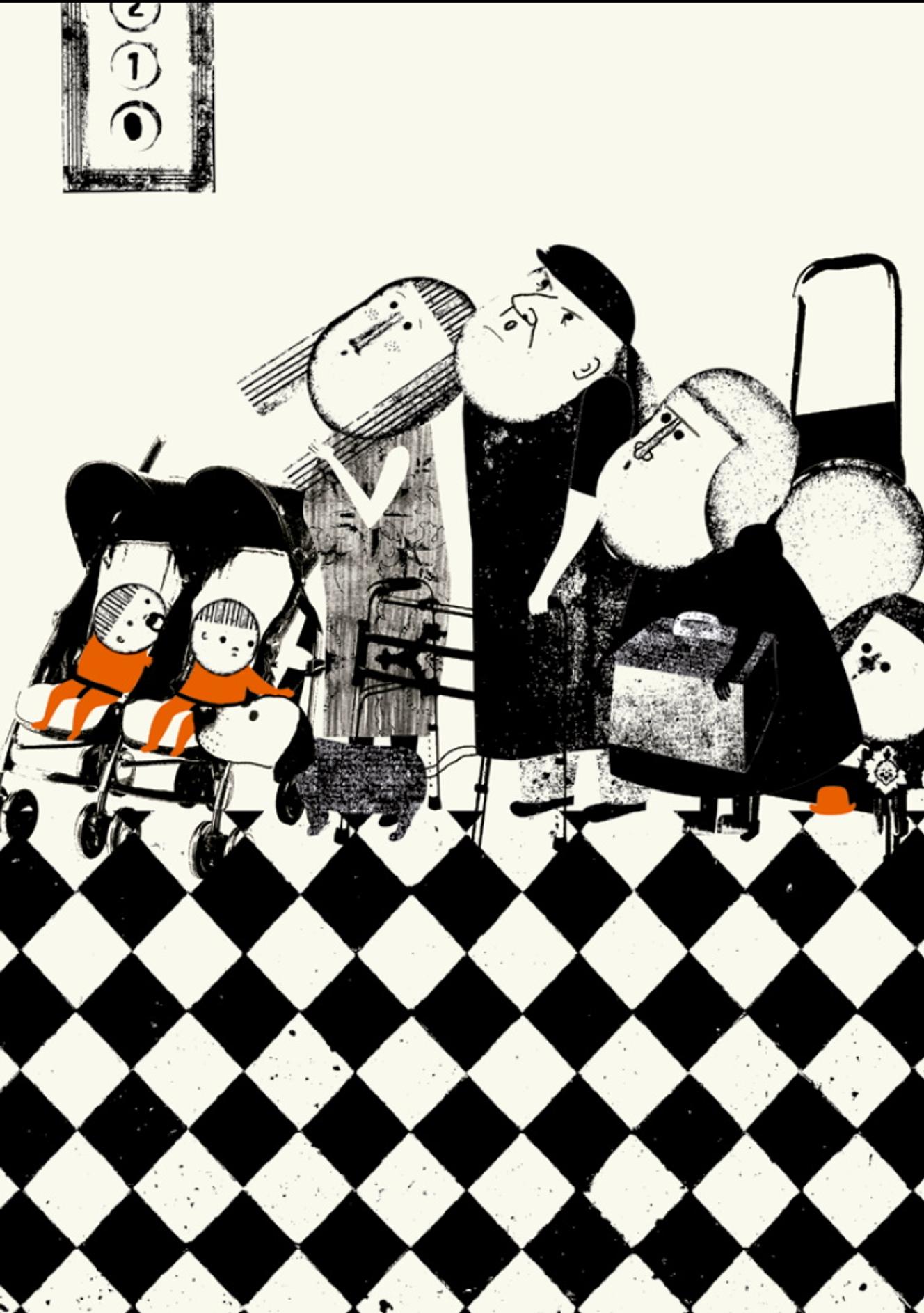 « L’Ascenseur », de Yael Frankel, traduit de l’espagnol (Argentine) par Lise Capitan, Obriart, 37 p., 19 €. Dès 4 ans.