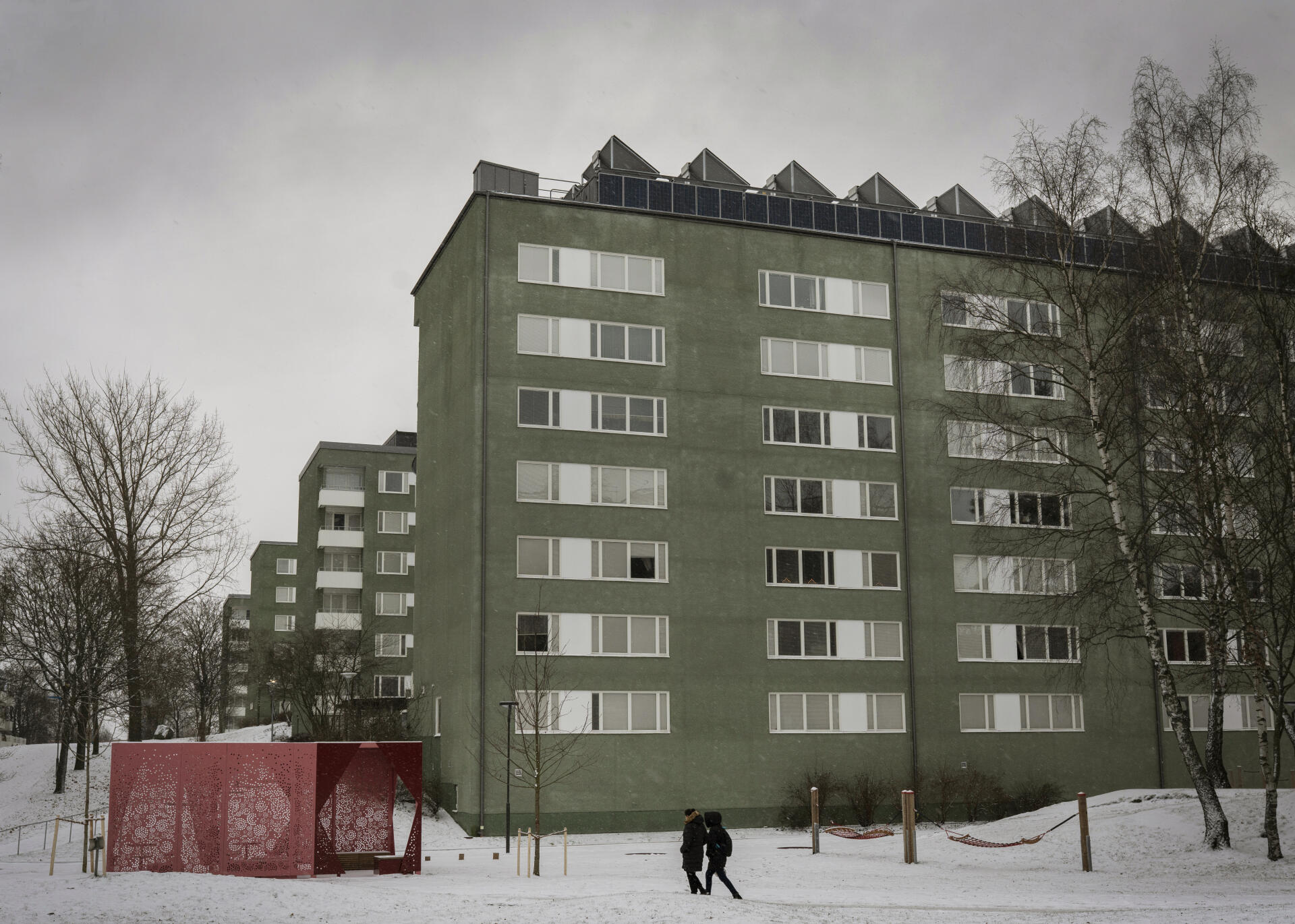 Vue de Rinkeby, dans le nord de Stockholm, en Suède, le 2 décembre 2021.