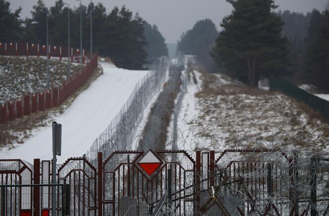 Le poste de contrôle de Kuznica-Bruzgi (Pologne), à la frontière entre la Pologne et le Bélarus, le 6 décembre 2021.
