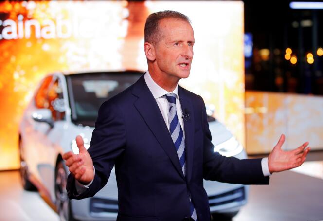 Volkswagen boss Herbert Diess in Frankfurt in September 2019.