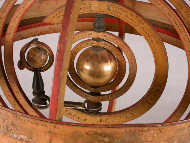 Armillary sphere, instrument formerly used in astronomy to model the celestial sphere.