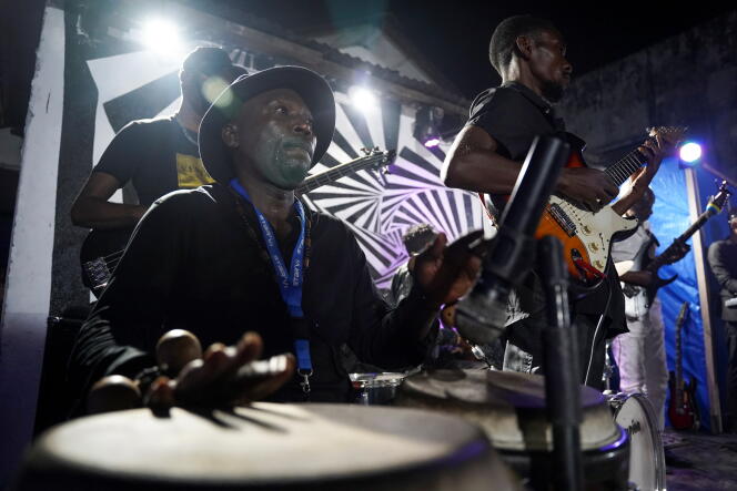 Musicians from the group Bana OK in concert in Kinshasa, Democratic Republic of the Congo, in September 2021.