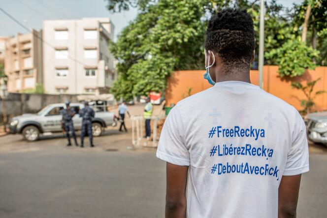 Support from the opponent Reckya Madougou, in Porto-Novo (Benin), on December 10, 2021.