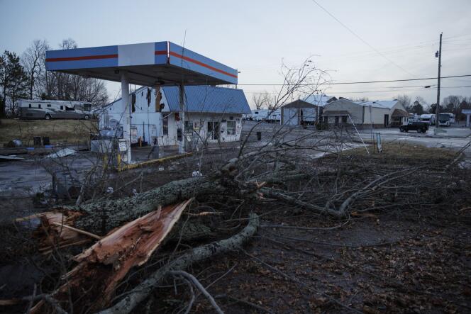 In Mayfield, Kentucky, on December 11, 2021, the day after the tornado hit.