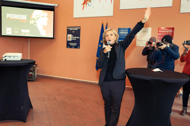 La candidate LR à l’élection présidentielle, Valérie Pécresse, le 10 décembre 2021, à Lille.