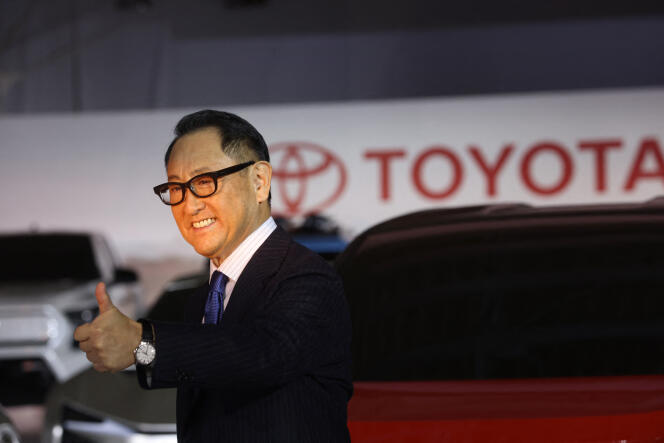 Toyota boss Akio Toyoda in Tokyo on December 14, 2021.