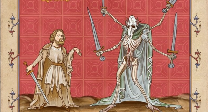 Sous la plume de Simon de Thuillières, enlumineur 2.0., le Jedi Obi-Wan Kenobi de « Star Wars » (à gauche) devient le sénéchal Canne Habile.