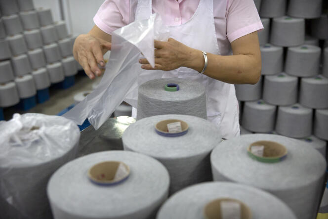A cotton factory in Aksou, China's Xinjiang province, in April 2021.