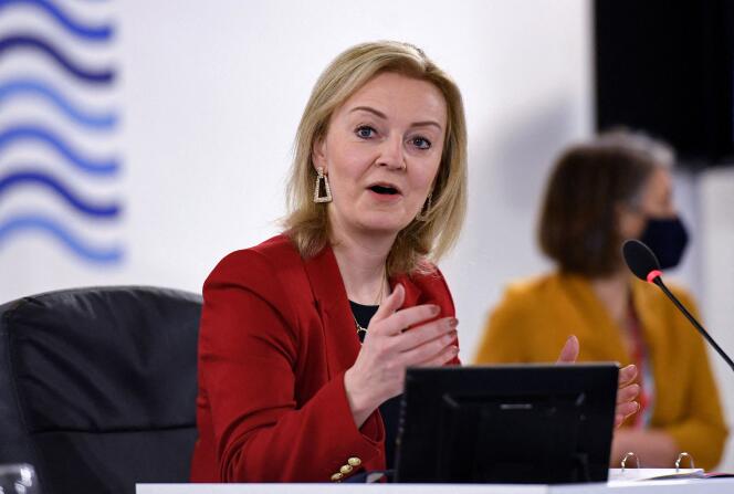 British Foreign Secretary Liz Truss speaks during a session of G7 Foreign and Development Ministers, with invited countries and ASEAN nations, on the final day of the summit in Liverpool, in Great Britain, December 12, 2021.