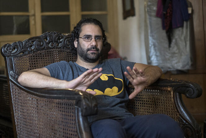 Egyptian activist Alaa Abd El-Fattah at his home in Cairo in May 2019.