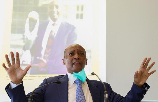 Patrice Motsepe, the president of the Confederation of African Football (CAF), in Sandton, South Africa, on February 25, 2021.