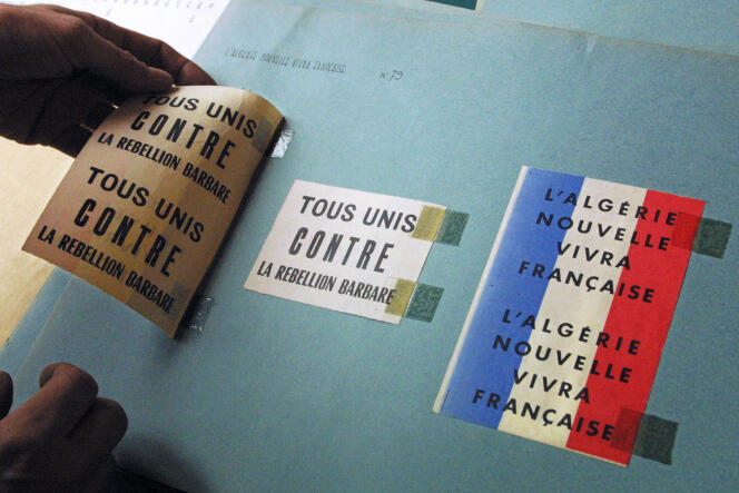 Tracts of the French army during the Algerian war, at the Historical Service of the Army of Fort de Vincennes, in 2001.