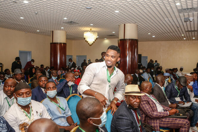 The new president of the Cameroon Football Federation (Fécafoot), Samuel Eto'o, in Yaoundé, on December 11, 2021.