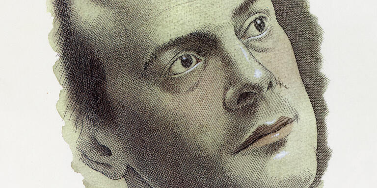 Portrait de Patrick Modiano par Pierre Le-Tan et publié dans son livre 