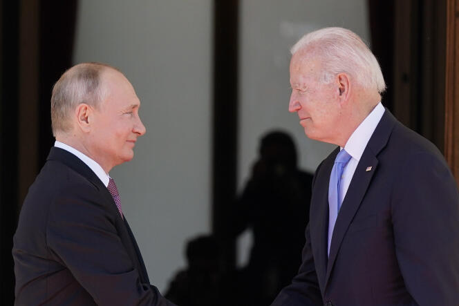 Vladimir Poutine and Joe Biden, in Geneva, June 16, 2021.