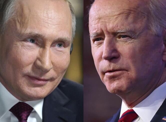 Vladimir Poutine (gauche), et Joseph Biden sur une image composite.