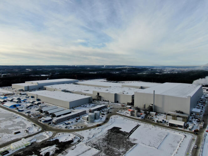 L’usine de batteries du groupe suédois Northvolt, en construction à Skelleftea, en Suède, en décembre 2021.