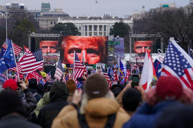 Supporters of Donald Trump gather near the White House in Washington on January 6, 2021.