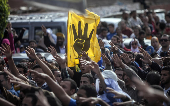 Manifestation de Frères musulmans et de partisans du président déchu Mohamed Morsi, Le Caire, november 2013.