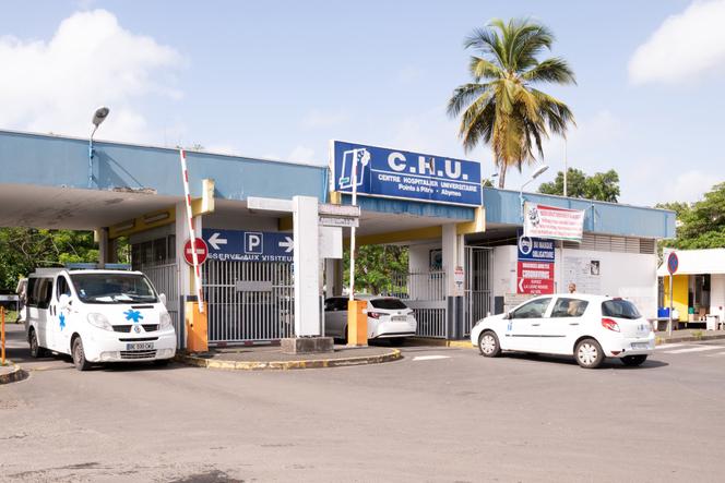 L'ingresso al Centro ospedaliero universitario (CHU) a Pointe-a-Pitre, Guadalupa, 30 luglio 2021.