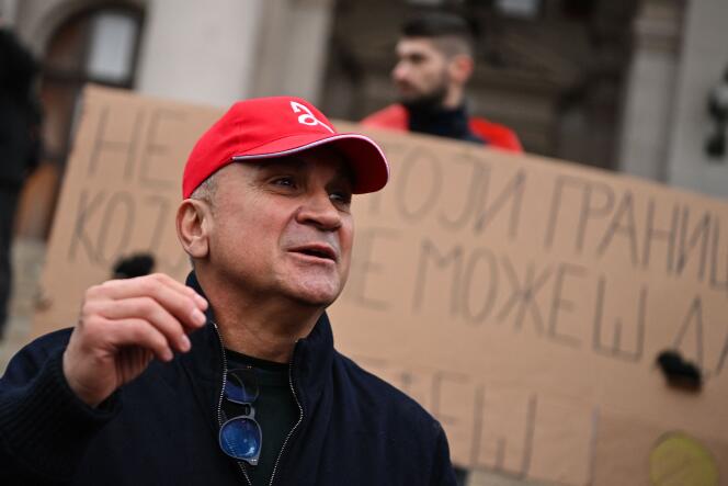 Srdan Dojkovic, the father of Novak Djokovic, during the demonstration of support organized for his son, in Belgrade, on January 6, 2022.