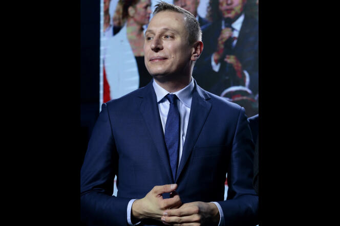 Le sénateur polonais Krzysztof Brejza, à Varsovie, le soir des élections législatives, le 13 octobre 2019.