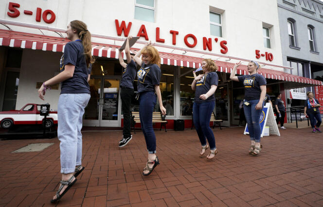 The first Walmart store, founded by Sam Walton, now transformed into a museum to his glory, in Bentonville (Arkansas), in May 2018.