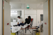 Toulon le 06 janvier 2022, un patient atteint du Covid au  service des urgences de l'hôpital Sainte-Musse de Toulon.