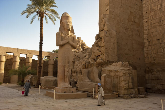 Statue of Ramses II at the temple of Amun in Luxor.