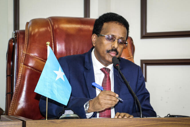 Le président somalien Mohamed Abdullahi Mohamed, dit Farmajo, à Mogadiscio en mai 2021.