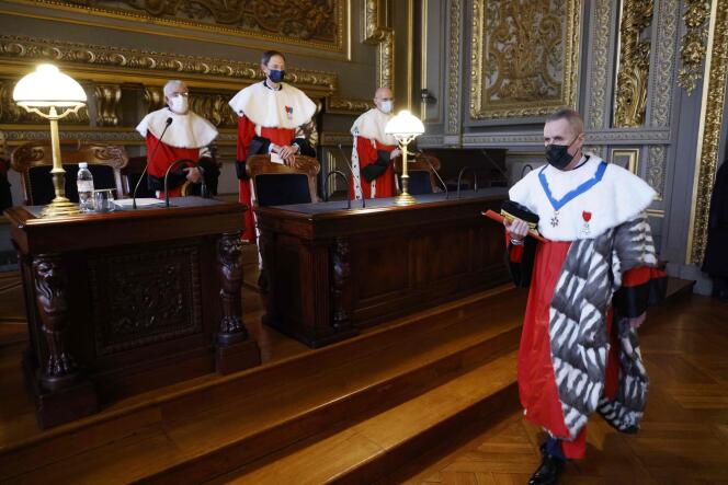 The Attorney General at the Court of Cassation, François Molins, during the solemn re-entry hearing of the highest court of the French judicial order, Monday January 10, 2022.