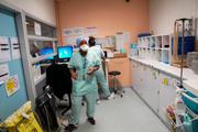 A l’hôpital Delafontaine à Saint-Denis, (Seine-Sait-Denis), le 12 janvier 2022. 