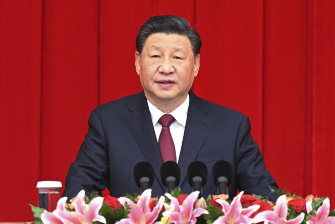 Chinese President Xi Jinping during his Happy New Year speech in Beijing on December 31, 2021.