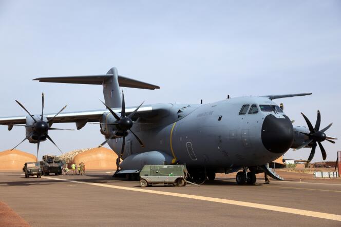 Un Airbus A400 M Atlas de l’armée française sur la base de Gao, au Mali, le 5 décembre 2021.
