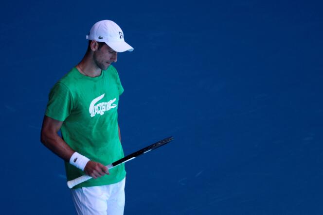 Novak Djokovic au Melbourne Park, en Australie, le 13 janvier 2022.