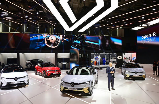 Renault CEO Luca de Meo in the middle of Mégane Electric in Munich, Germany on September 6, 2021.