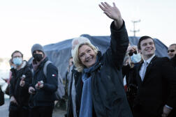 Marine Le Pen, candidate du RN à la présidentielle, en visite à Saint-Malo (Ille-et-Vilaine), le 14 janvier 2022.