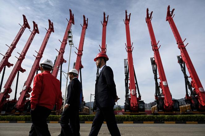 Dans une usine de l’entreprise Sany à Pékin (Chine), le 15 octobre 2021 .